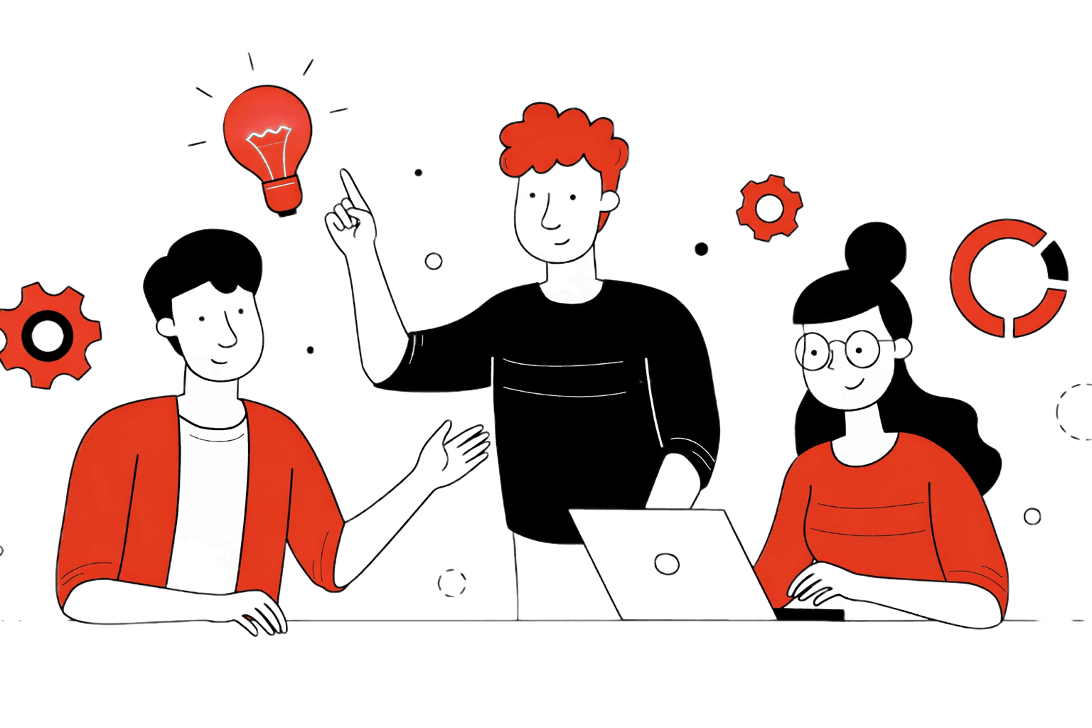 IT Team working together